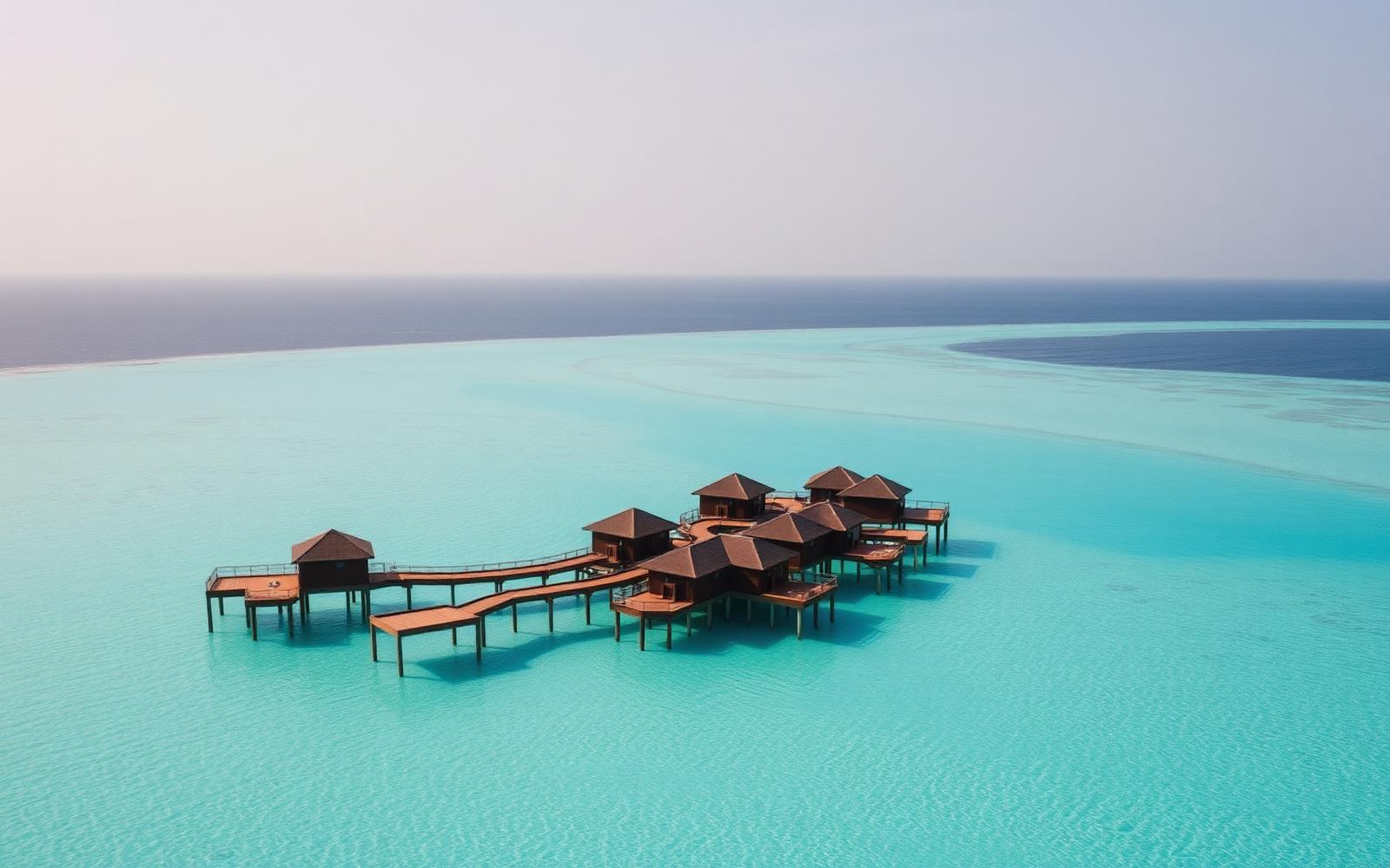 Turquoise lagoon in the Maldives